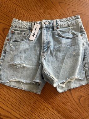 Garage Light Wash Distressed Denim Cut Offs - New With Tags